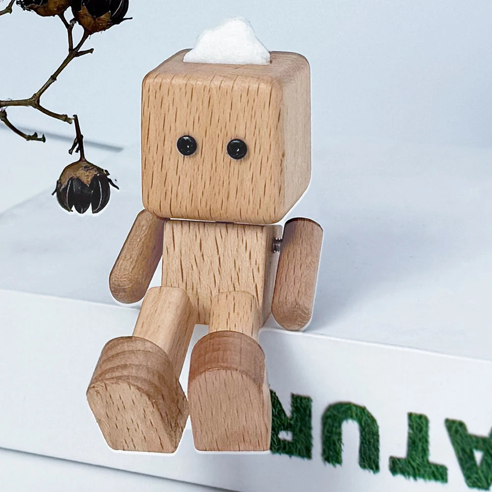Handmade Shaking Feet Doll Funny Wood Desktop Decor Creative Wooden Man Figurine Handcrafted Statue for Car Dashboard Decor