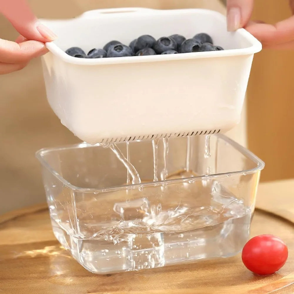 PP Kitchen Colanders Bowl Set, Includes Fruit Vegetable Strainer and Storage Bowl, Multiple Double Layer Strainer Basket for Was