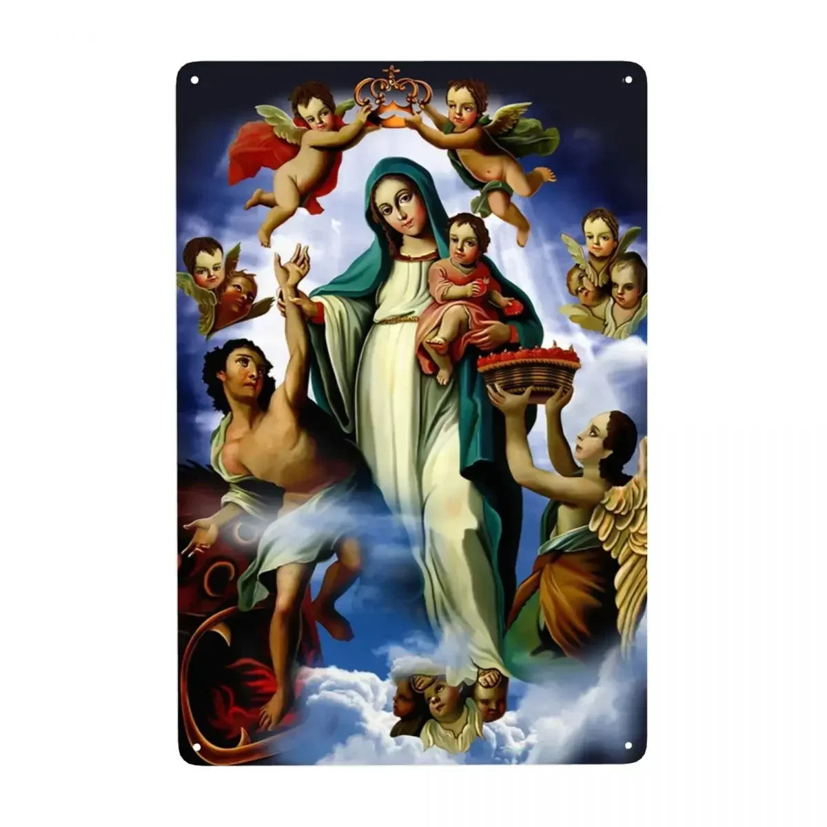 Retro Virgin Mary Of Guadalupe Metal Tin Sign - Custom Mexico Catholic Saint Plaque, Pub Cafe Yard Home Decor