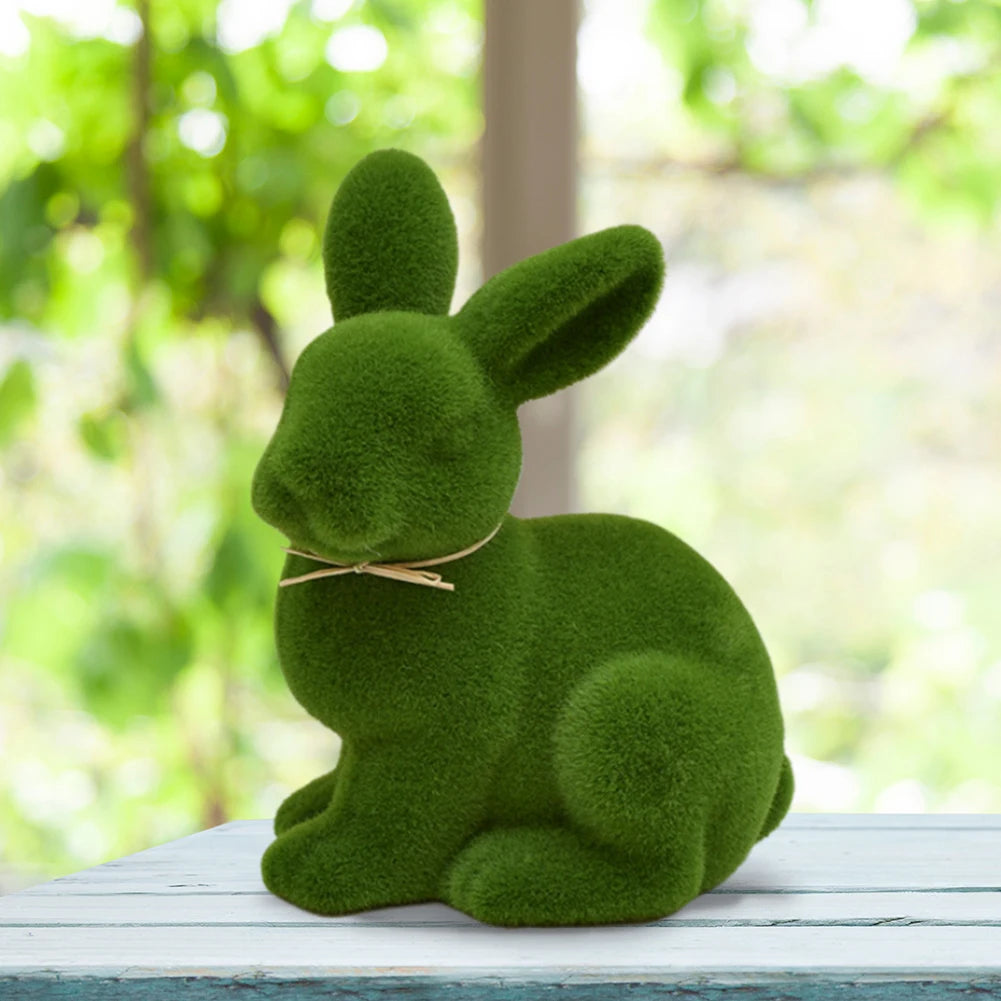 Easter Moss Rabbit Figurine Simulation Moss Foam Easter Bunny Decor Festive Decoration Easter Bunny Decor for 2024 Spring Easter