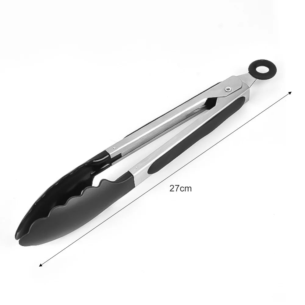 BBQ Grilling Tong Stainless Steel Anti-scalding Bread Food Clip Salad Bread Serving Non-Stick Tool for Kitchen Barbecue