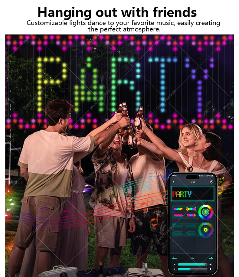 400LEDs Curtain Light String RGB String Lights APP Remote Control Music Sync USB Plug Curtain Light for Room Curtain Decorations