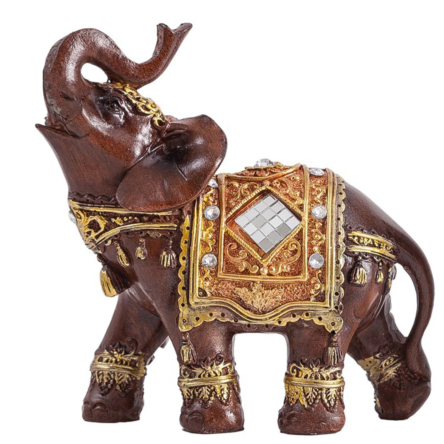 Lucky Elephant Decoration Statue Resin Elephant Ornaments for Living Room Bedroom Decor