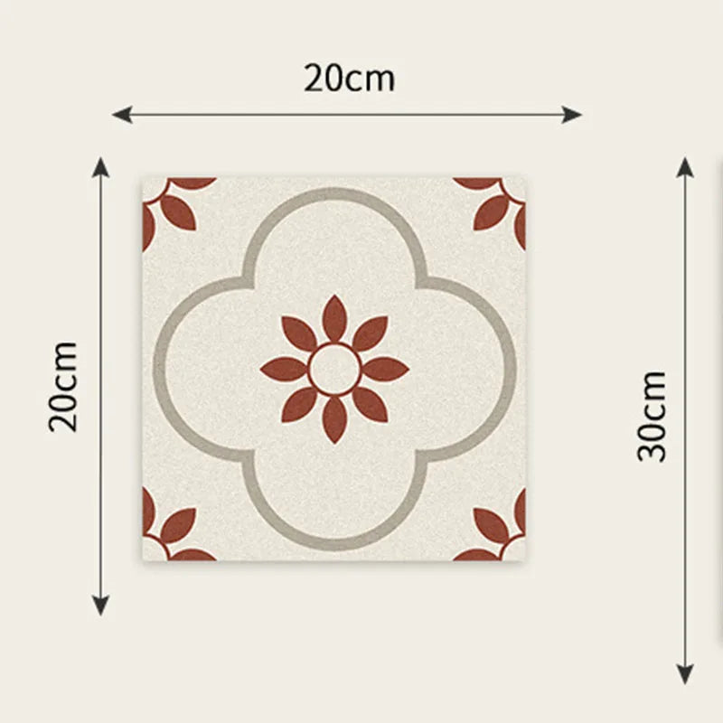 Self-adhesive Flooring Vinyl Mandala Design Floor Sticker Waterproof For Bathroom Living Room Decor Accessories Tiles Non-slip