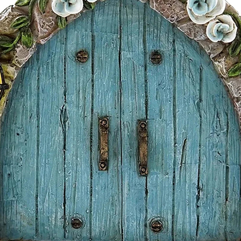 Miniature Fairy Door Wooden Elf Door Ornament Creative Dollhouse Fairy Door for Trees Garden Decor