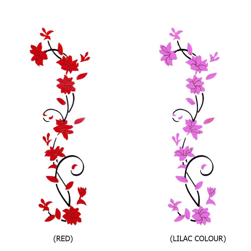 Rose Flower Acrylic 3D Acrylic Crystal Wall Stickers for Porch Corridor TV Background Wall Flower Decor Living Room Wall Sticher
