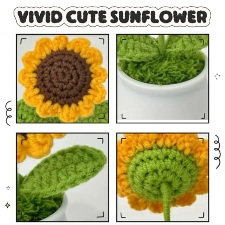 Cute Desk Decor Accessories Office Car Decor Gifts for n Crochet Sunflowers Motivatiol Birthday Christmas 4.8 Ihes