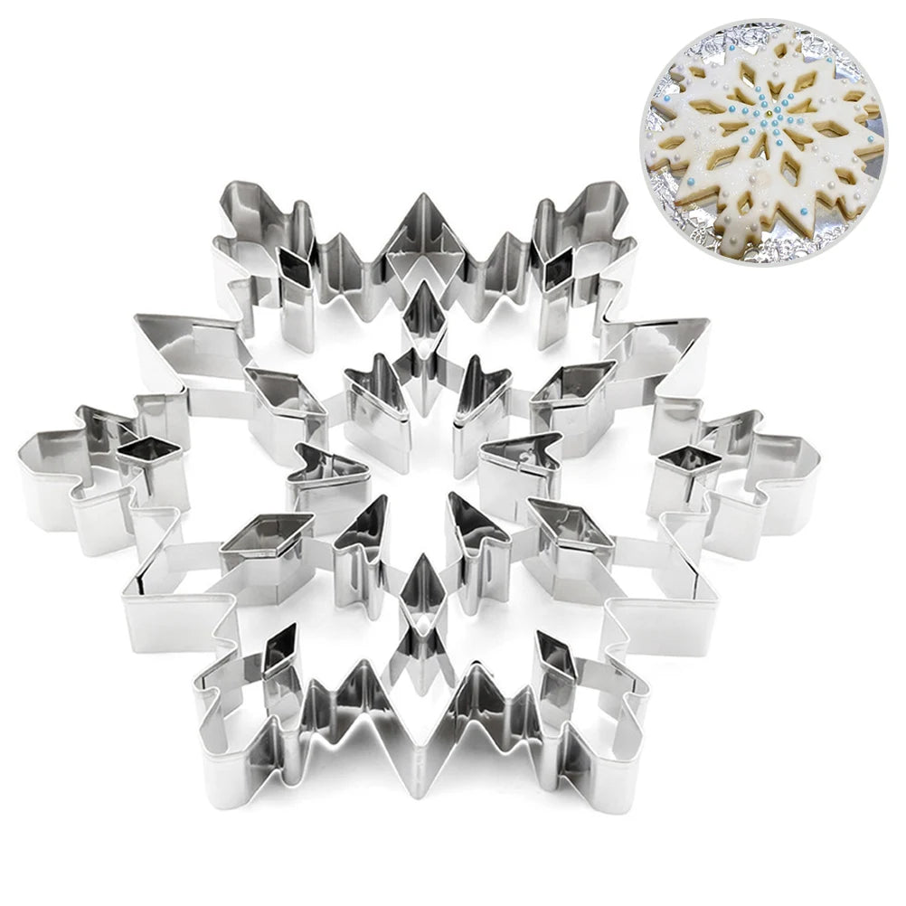 3D Snowflake Cake Mold Stainless Steel Baking Mold Multipurpose Kitchen Baking Tools Snowflake Cake Mold