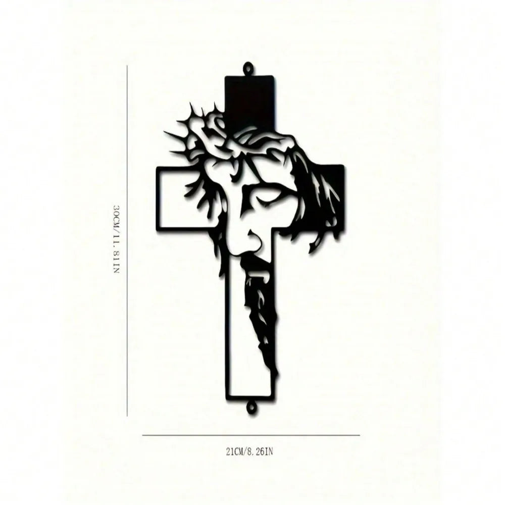 Premium 11.8Inch Jesus Metal Cross Wall Hanging–Rustic Christian Home Decor for Indoor&Outdoor Walls,Faith-Based Art for Bedroom