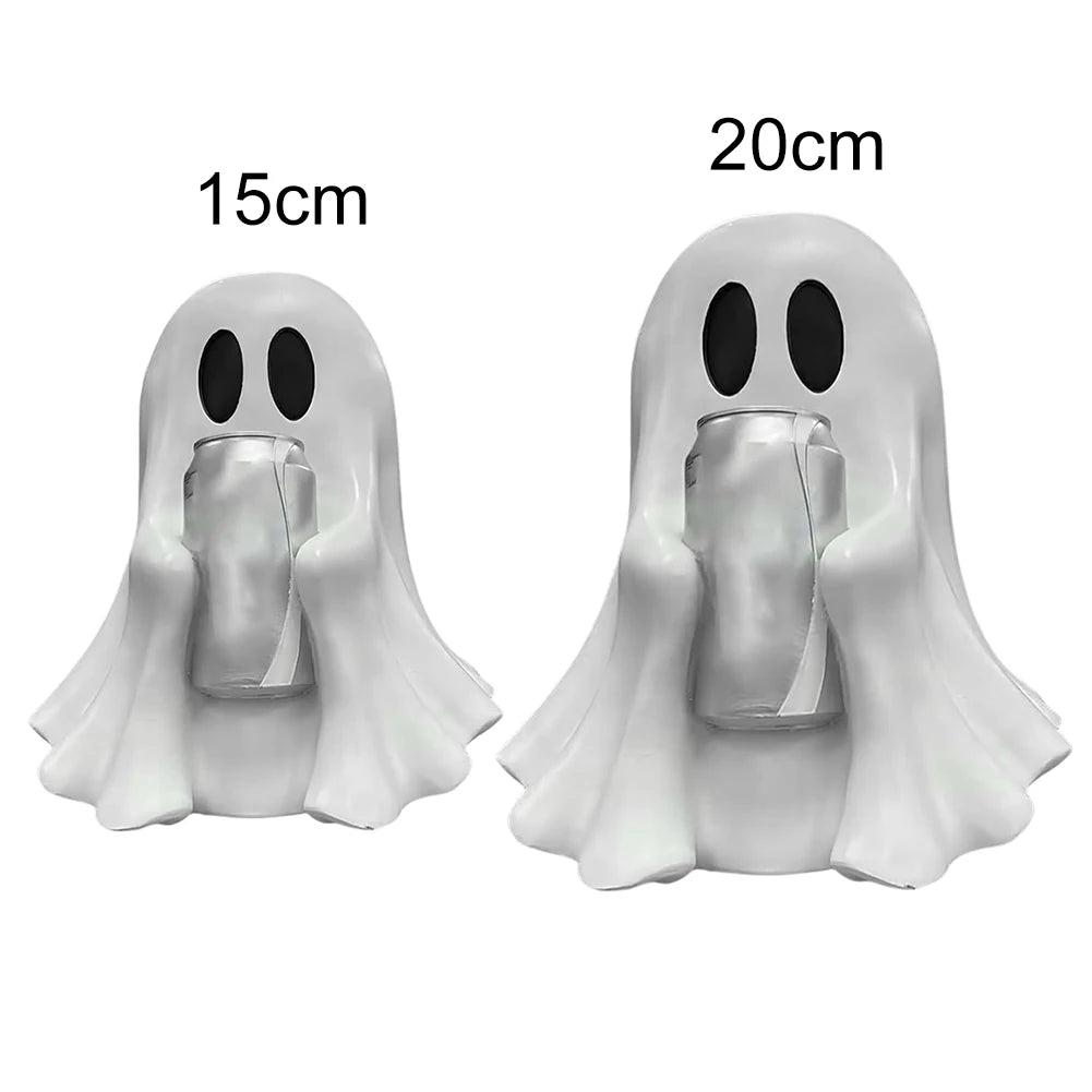 Halloween Ghost Can Holder Spooky Decor Drink Holder Cute Ghost Drink Holder Ghost Beverage Holder for Parties Gatherings