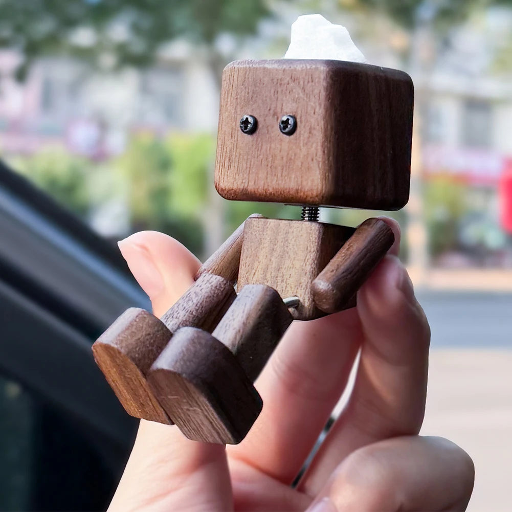 Handmade Shaking Feet Doll Funny Wood Desktop Decor Creative Wooden Man Figurine Handcrafted Statue for Car Dashboard Decor