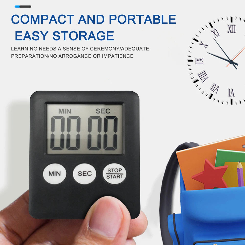 10-1PC Mini Electronic Timer Stopwatch LCD Display for Sports Exercise Baking Cooking Digital Timer Multi-Function Kitchen Timer