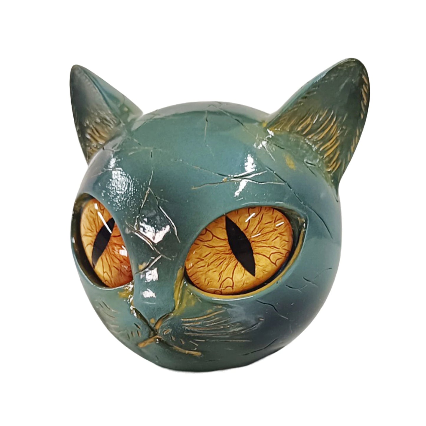 Decorative Cat Stone Figurine Marble Texture Cat Stone Kitten Sculpture for Keepsake Gift Office Desk Decor