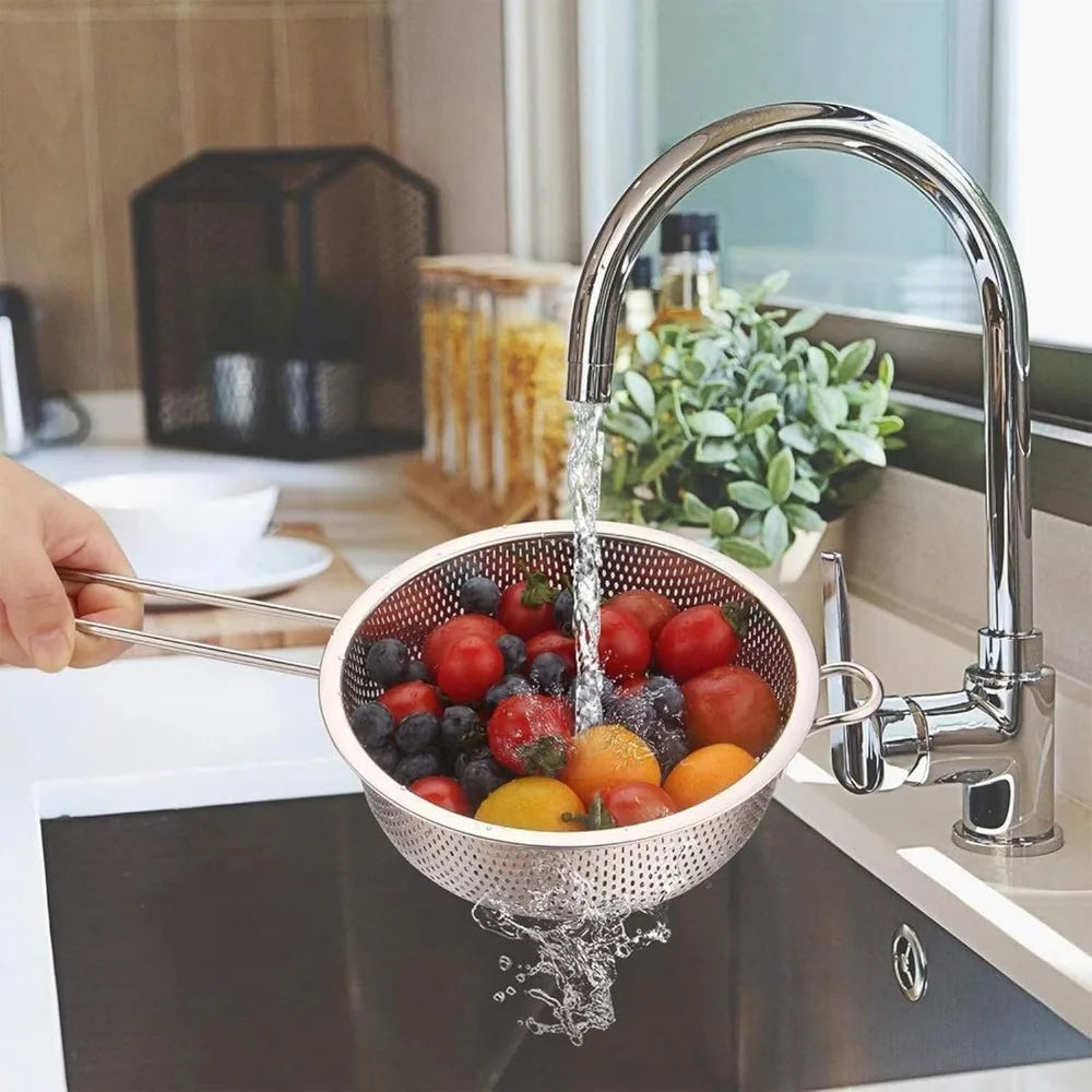 Multifuntional Stainless Steel Colander Ease Of Use And Efficiency For Efficient Straining And Draining In Kitchen