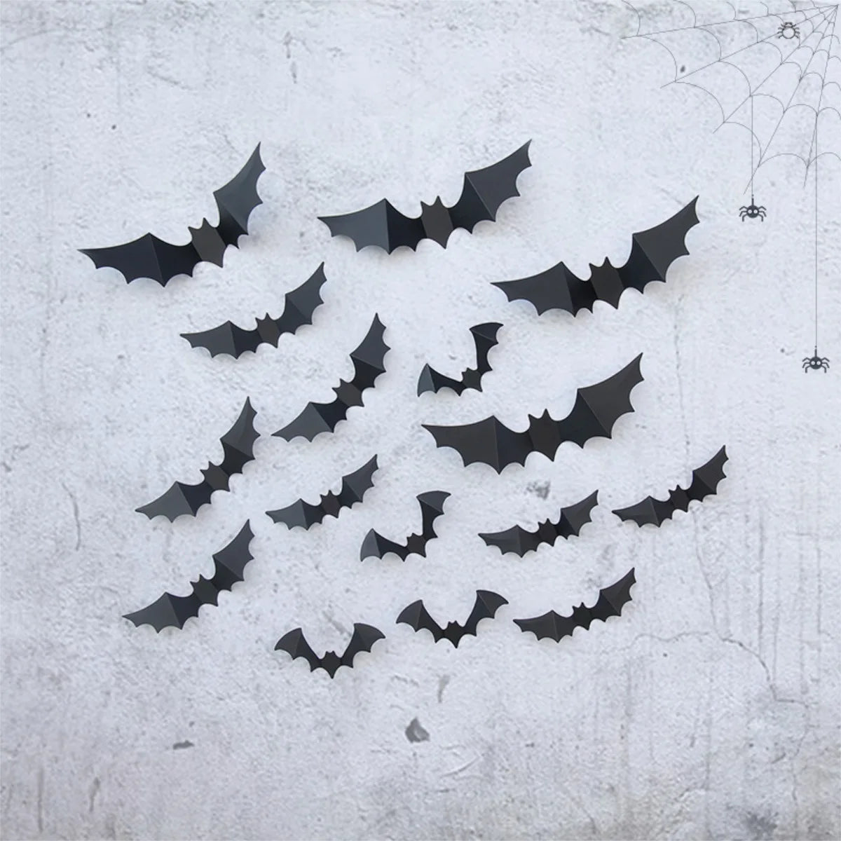 Halloween Party Supplies 20Pcs Spider Wall Stickers PVC 3D Scary Spider Decal for Indoor Haunted House Decorations