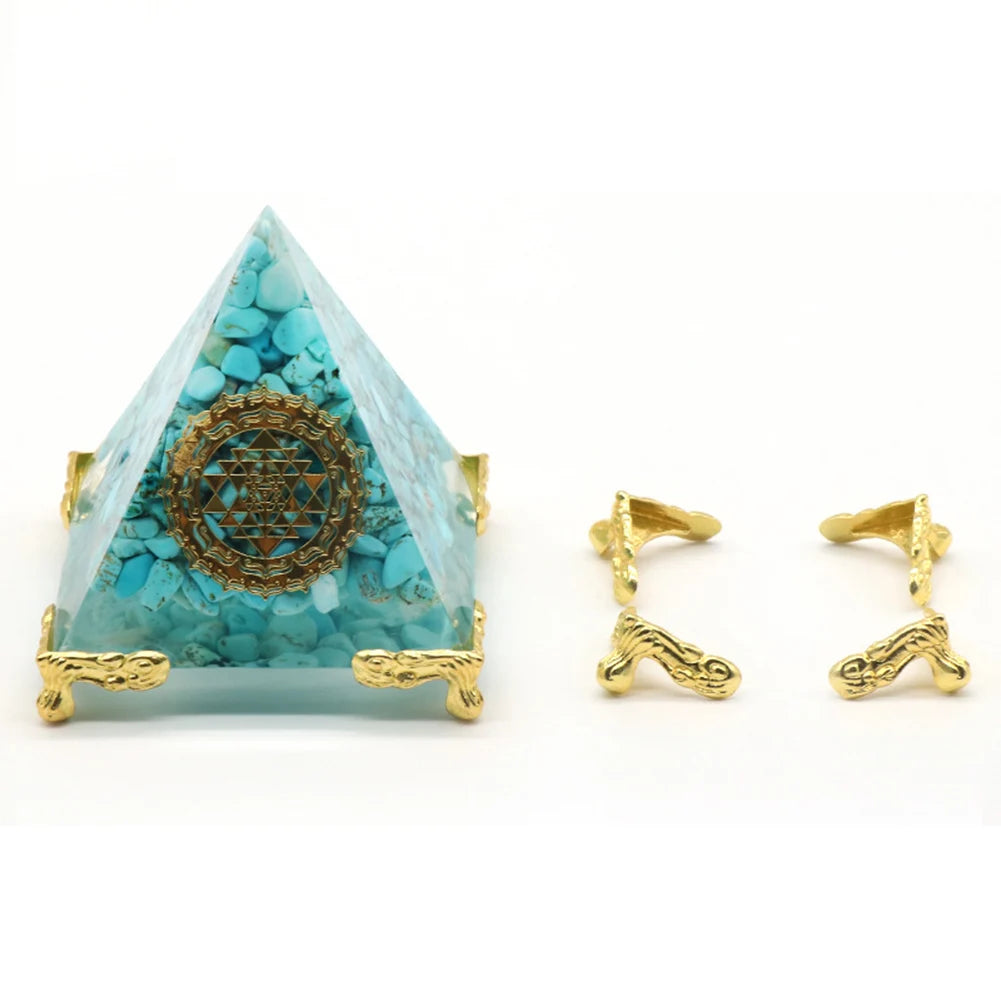 4Pcs Orgonite Pyramid Base Holder Stand Decorative Craft Art Stands Stand for Amethyst Crystal Ball Orgonite Pyramid