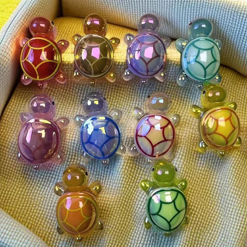 1/10Pcs Cartoon Cute Mini Luminous Turtle Resin Ornament Landscape Figurines Creative DIY Home Decoration Accessories Gifts