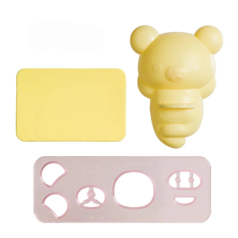 Rice Ball Mold Set Chicken Bear Kawaii Sushi Curry Rice Mould Pattern Bento Accessories Seaweed Cutter Kitchen Tools