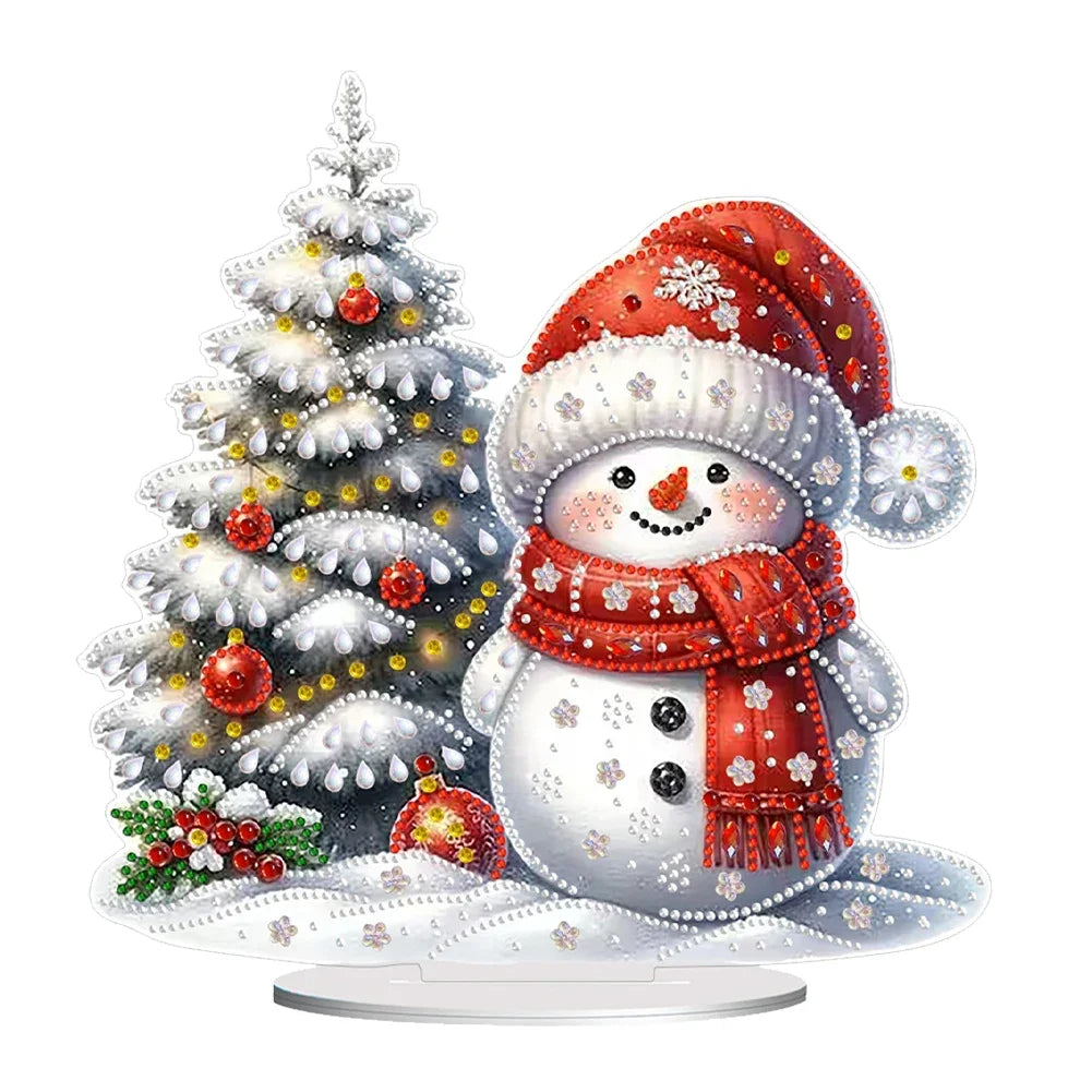 Christmas Special Shaped Desktop Diamond Art Kits Acrylic Diamond Painting Desktop Ornaments Kit for Home Office Desktop Decor
