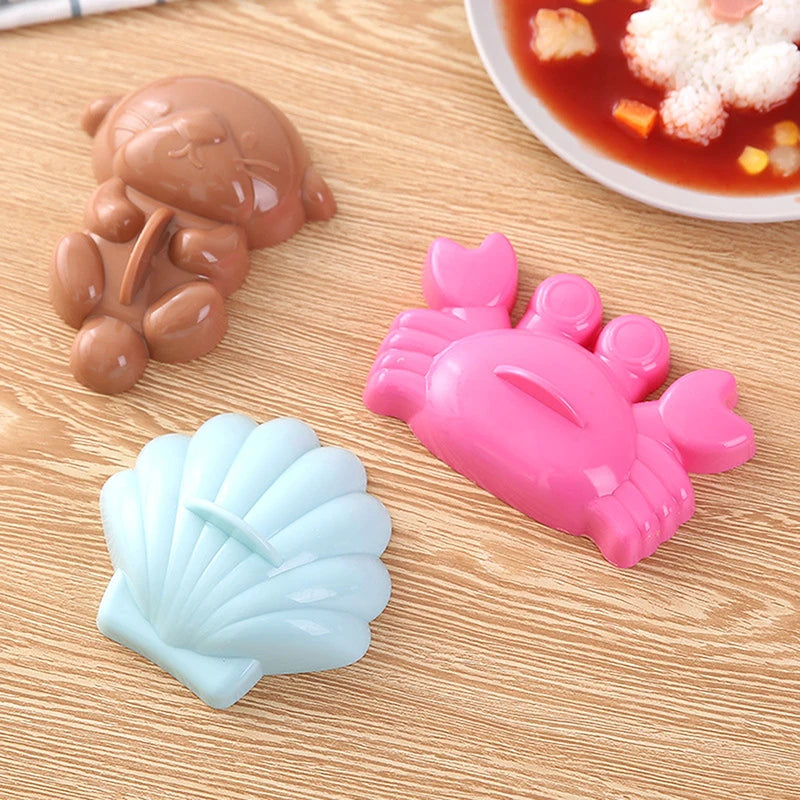 4PCS DIY Sandwich Rice Ball Mold Cartoon Marine Animals Sushi Mold Kitchen Gadgets Baby Kids Breakfast Sushi Bento Accessories