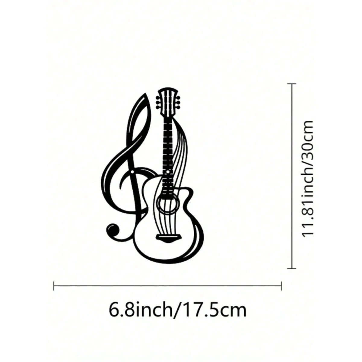 Black Metal Guitar Wall Art (Wall Sculpture) | Creative Iron Hanging for Home | Music Lover Gift | Halloween & Christmas Gift
