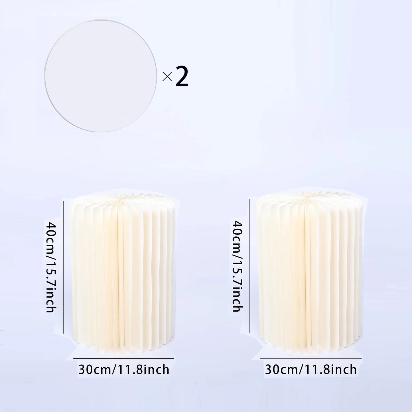 2 cylindrical flower stands, foldable PVC paper pillar display stand wedding center stand,suitable for birthday party decoration