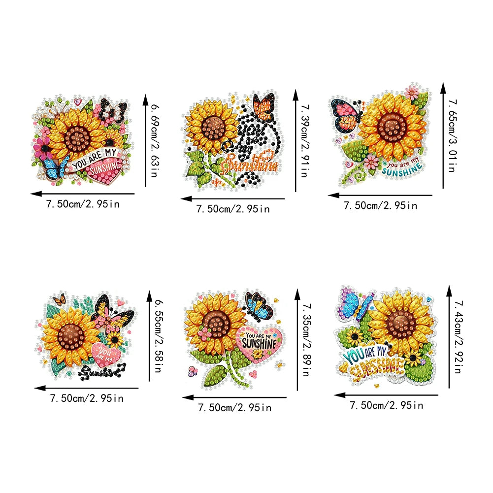 6Pcs Acrylic Beach Diamond Painting Refrigerator Magnet Diamond Painting Fridge Magnet DIY Fridge Stickers for Car Mailbox Decor
