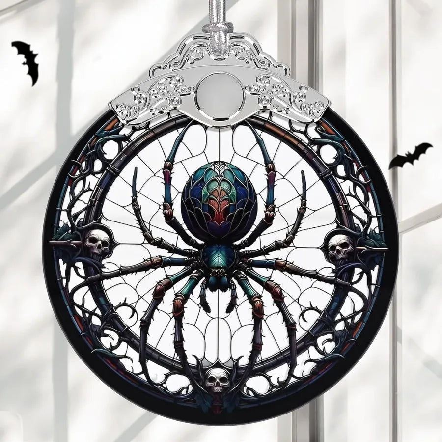Christmas Ornament Stained Glass Ornament Christmas Decorations for Tree Holiday Ornament Unique Gift Idea Dark Spider