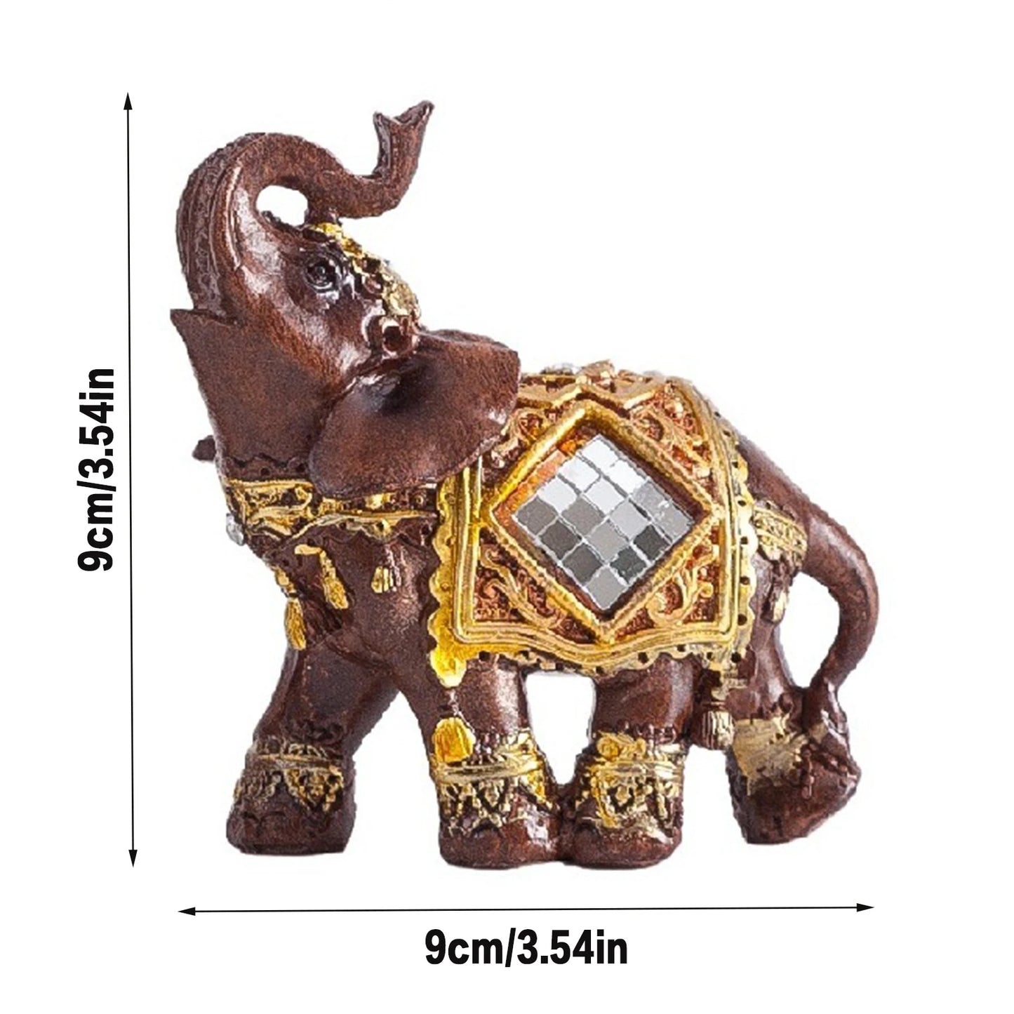 Lucky Elephant Decoration Statue Resin Elephant Ornaments for Living Room Bedroom Decor