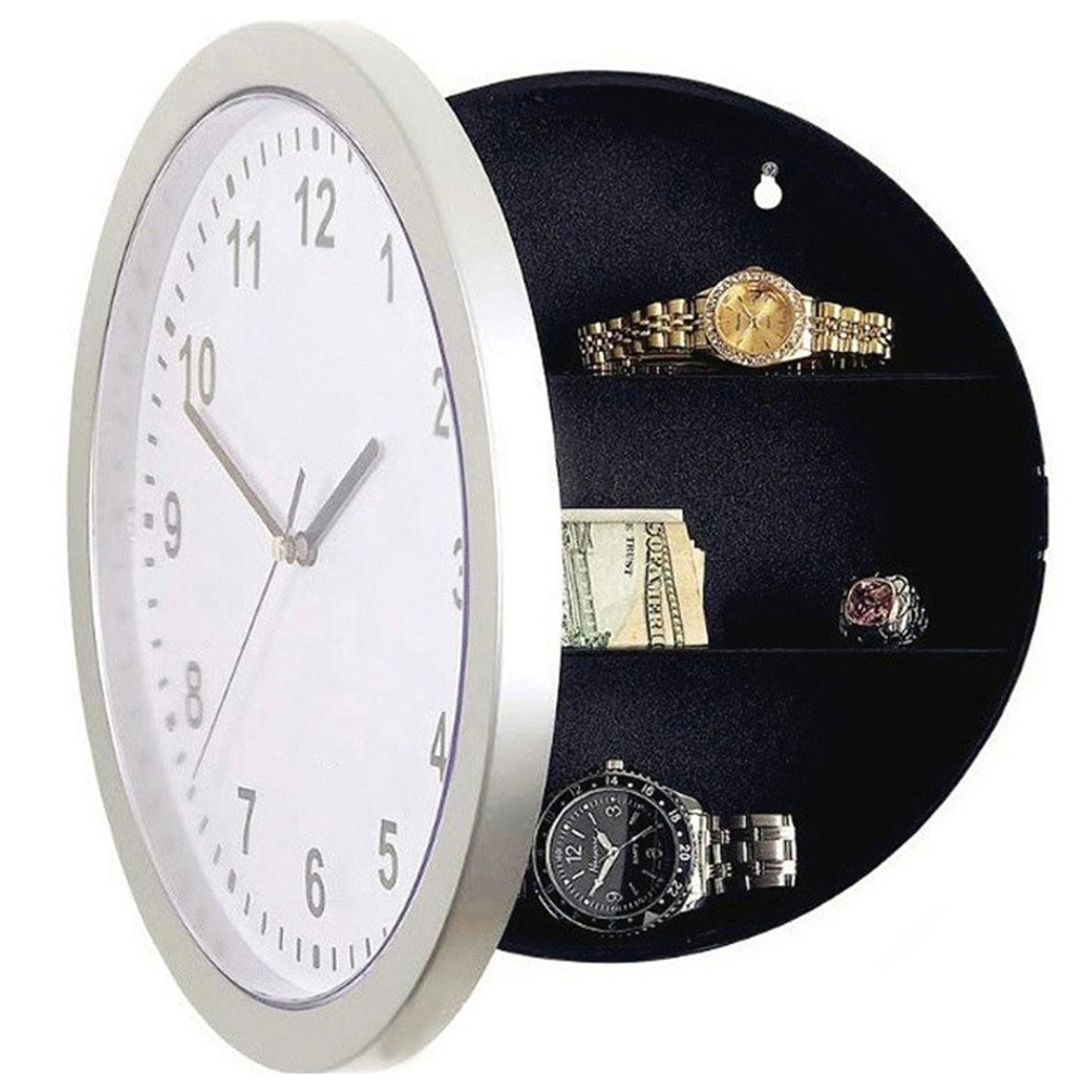 Safe Hidden Money Wall Clock Creative Jewelry Clock box for Living Room Storage with Secret Compartment Modern Home Decor