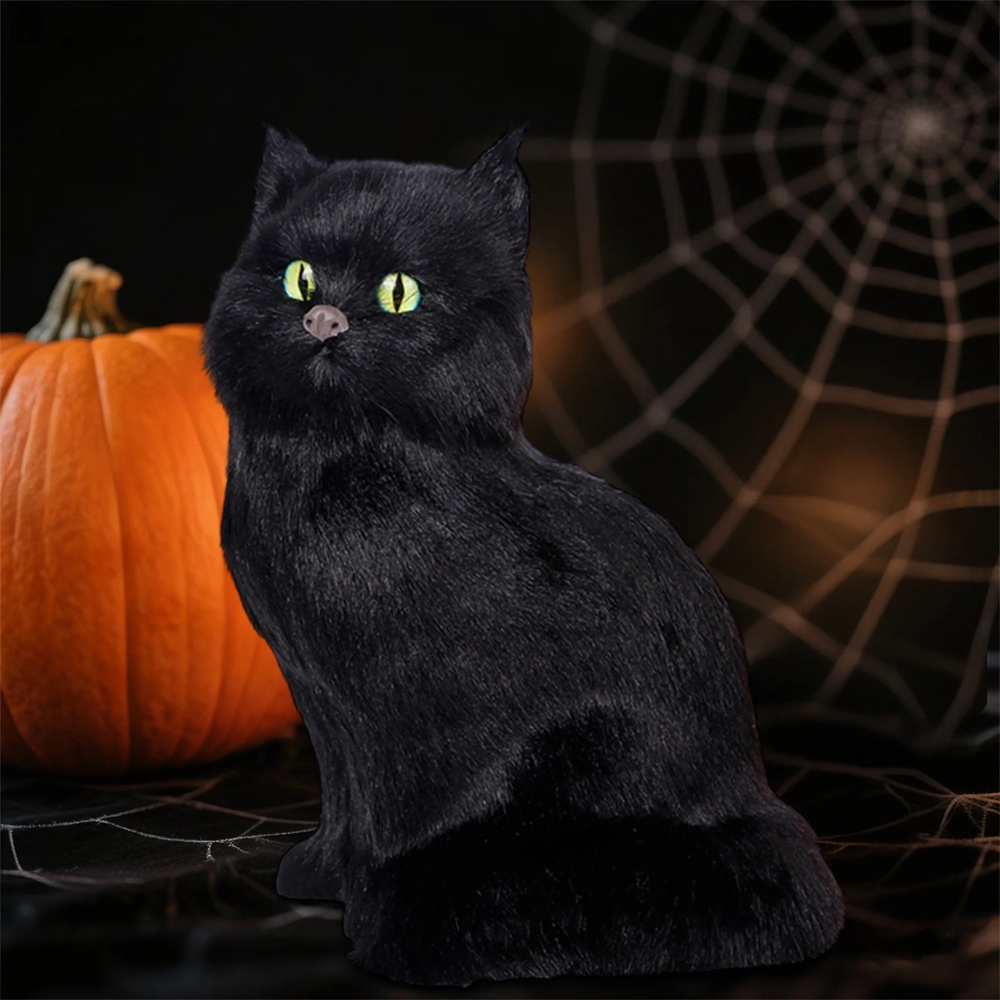 Halloween Black Cat Figurines Set of 3 Spooky Decorations for Home Office Party Miniature Cat Ornaments for Table Display