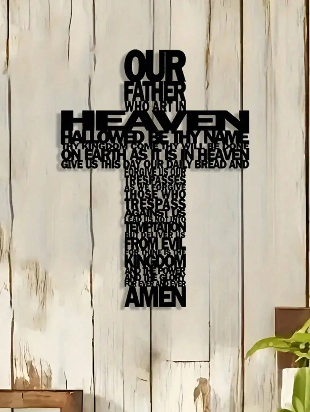 1PC Inspirational Metal Cross Wall Art Home Decor
