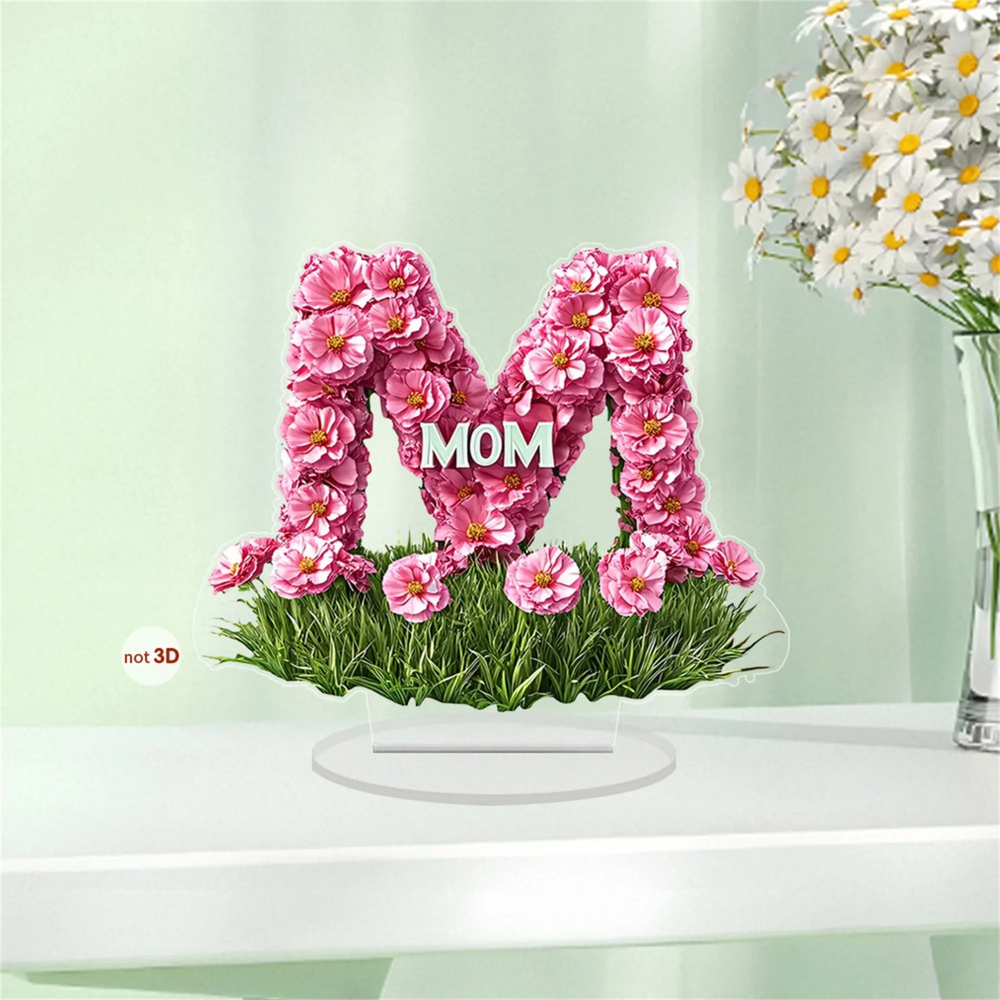 Mother s Day Decorative Acrylic Heart Flower Star Wall Hanging Ornaments for Kitchen Dining Room Bathroom Garden Patio Outdoor