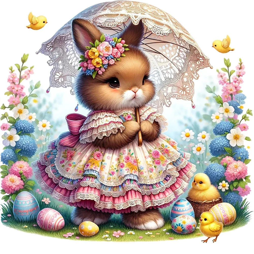 30*30CM 5D DIY Full Round Drill Diamond Painting Easter Gnome Egg Kit Home Decoration Art Craft Mosaic Painting