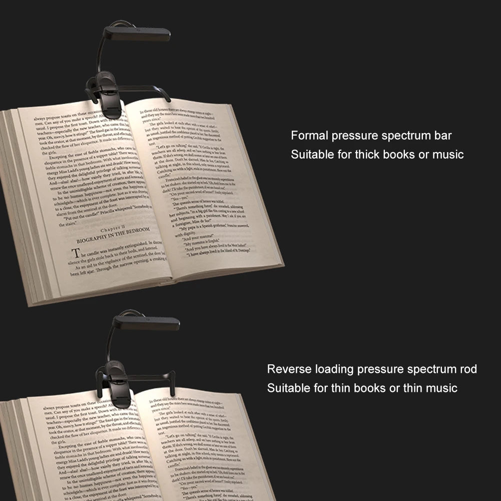 LED Music Stand Light with Flexible Neck Clip On Reading Light Touch Stepless Dimming Clip On Book Lamp for Home Office