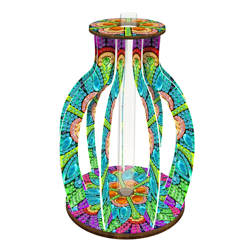 Wood Flower Diamond Painting Tabletop Ornaments Kit Desktop Diamond Art Kits Rhinestones Desktop Ornaments for Home Office Decor