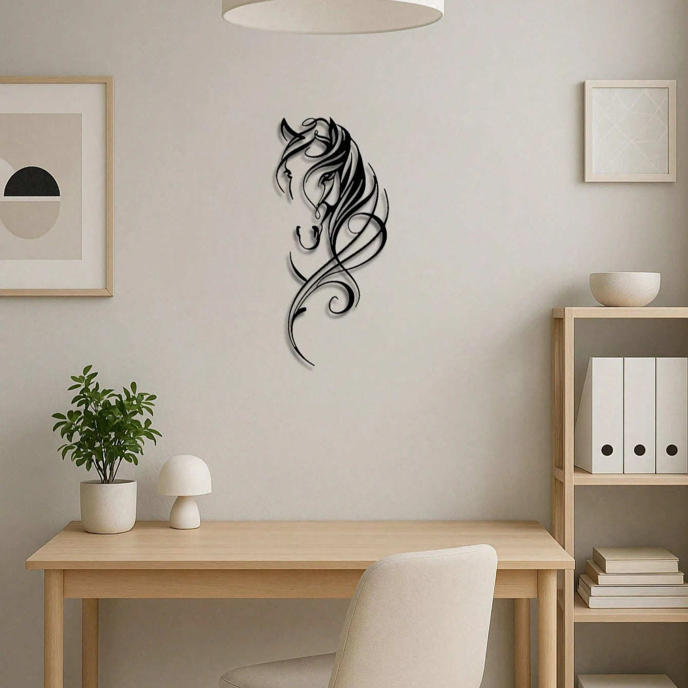 Modern Abstract Horse Metal Wall Sculpture – Industrial Decor – Halloween, Christmas Gift