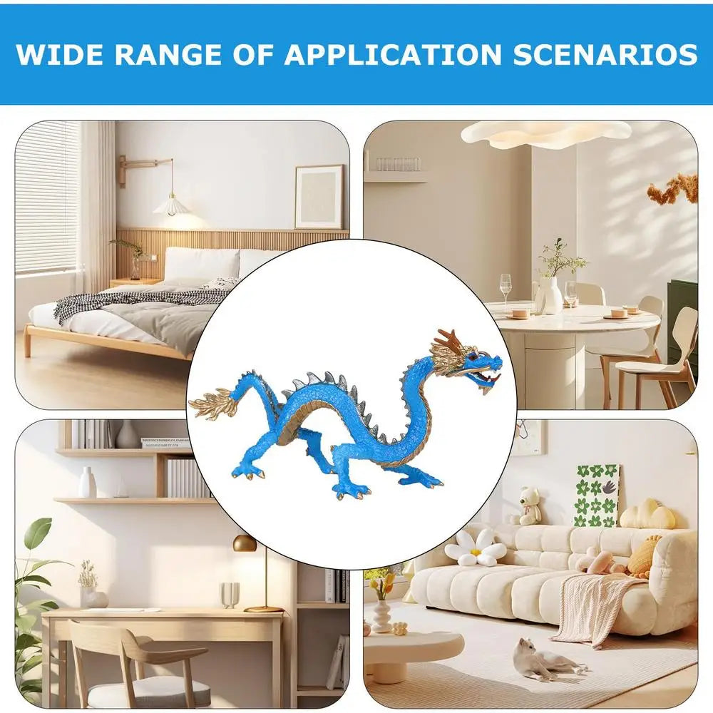 Feng Shui Dragon Statue Lucky Chinese Dragon Decor Realistic Table Decor Dragon Year Sculpture Figurines For Living Room Shelf