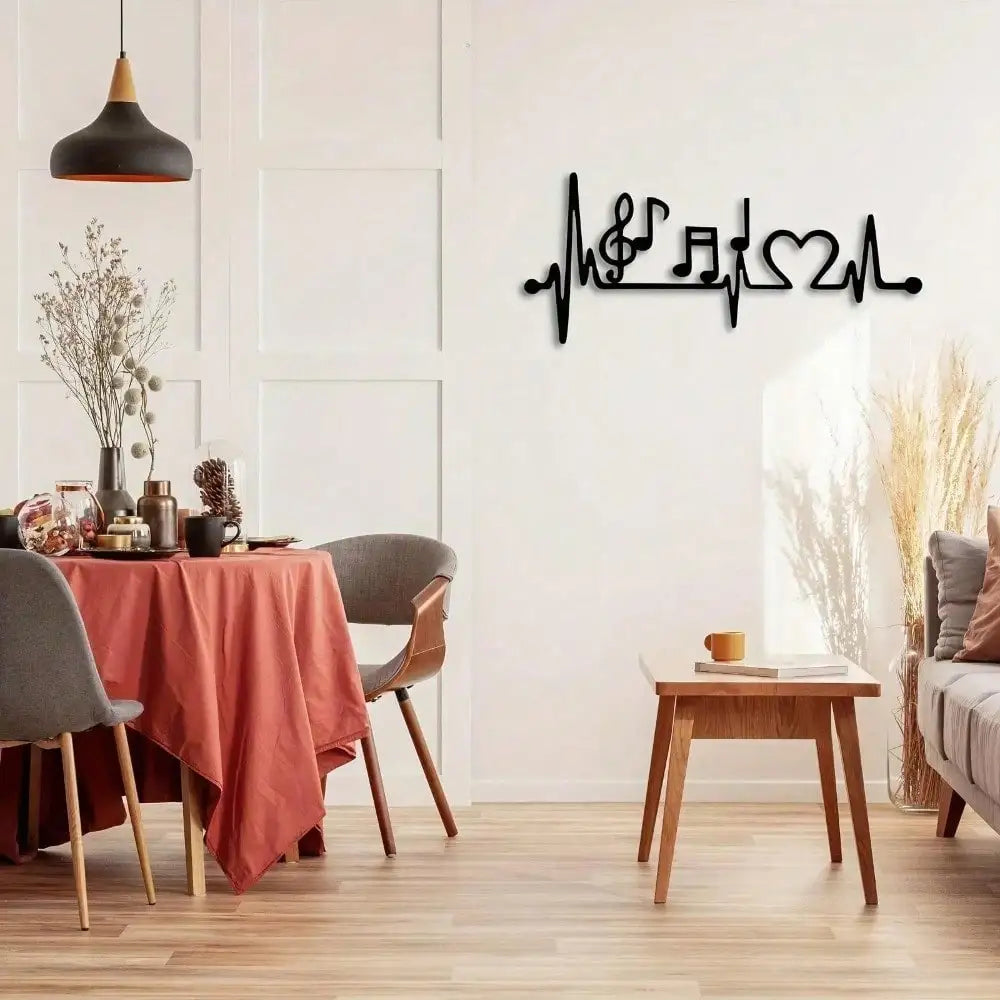 Music & Love Metal Wall Art - Couple-Themed Decor for Indoor/Outdoor Use. Ideal Anniversary Gift for room, or Dining Room.