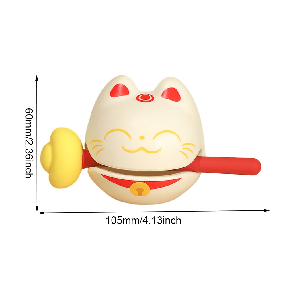 Decompression Wooden Fish Lucky Cat Wooden Fish Soundmaking Percussion Instrument Fortunate Wooden Fish Cat Figurines Decor