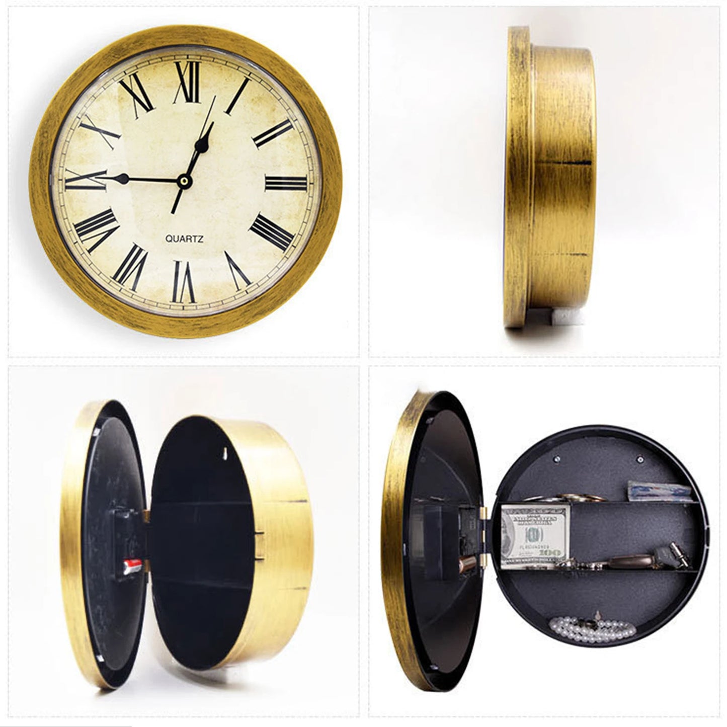 Safe Hidden Money Wall Clock Creative Jewelry Clock box for Living Room Storage with Secret Compartment Modern Home Decor