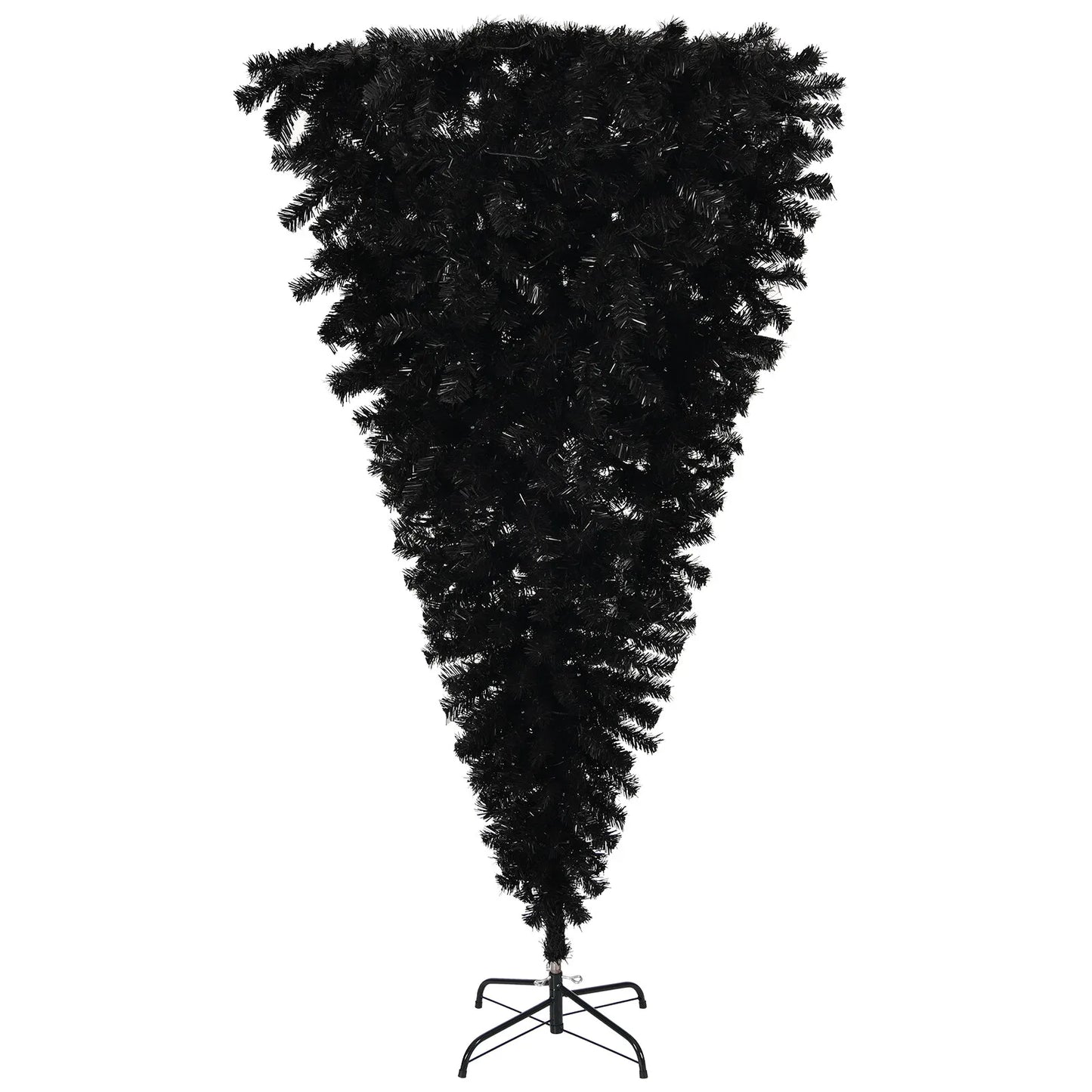 6ft Pre-Lit Premium Hinged Artificial Xmas Christmas Tree 250 LED Light Black