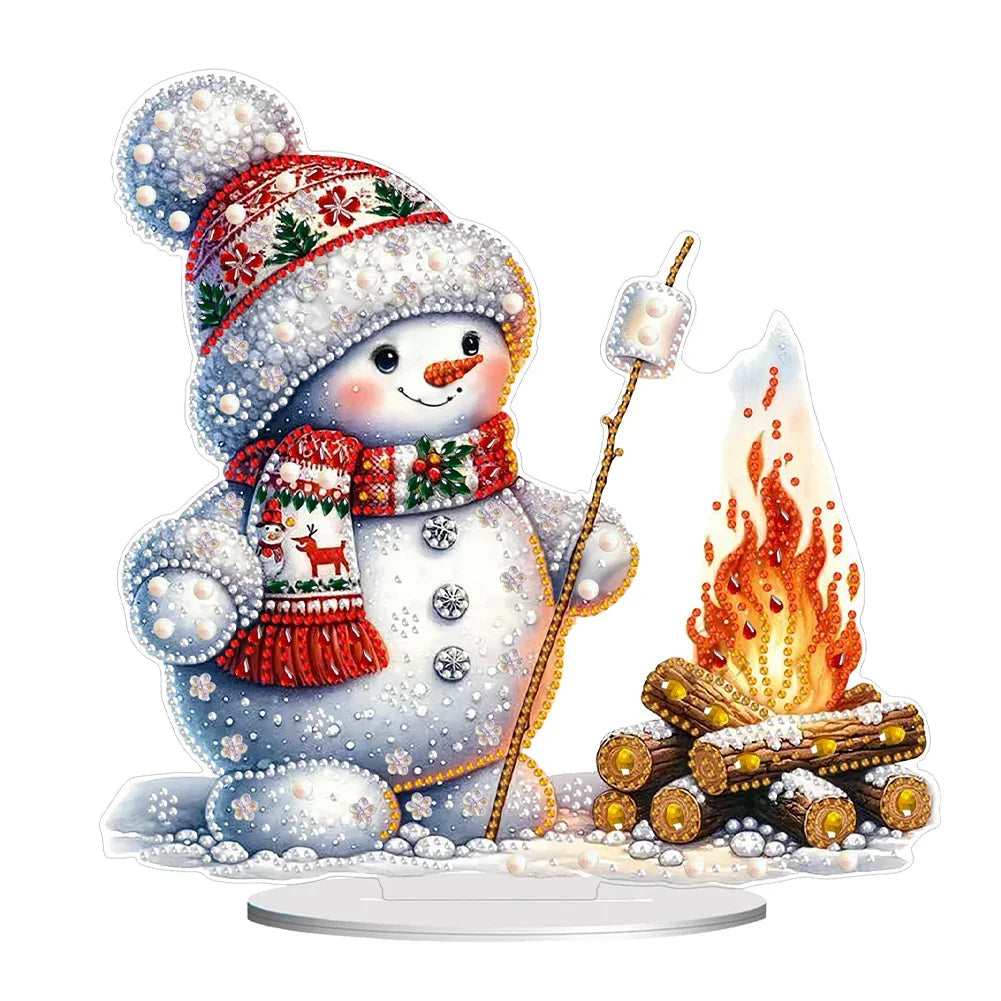 Christmas Special Shaped Desktop Diamond Art Kits Acrylic Diamond Painting Desktop Ornaments Kit for Home Office Desktop Decor
