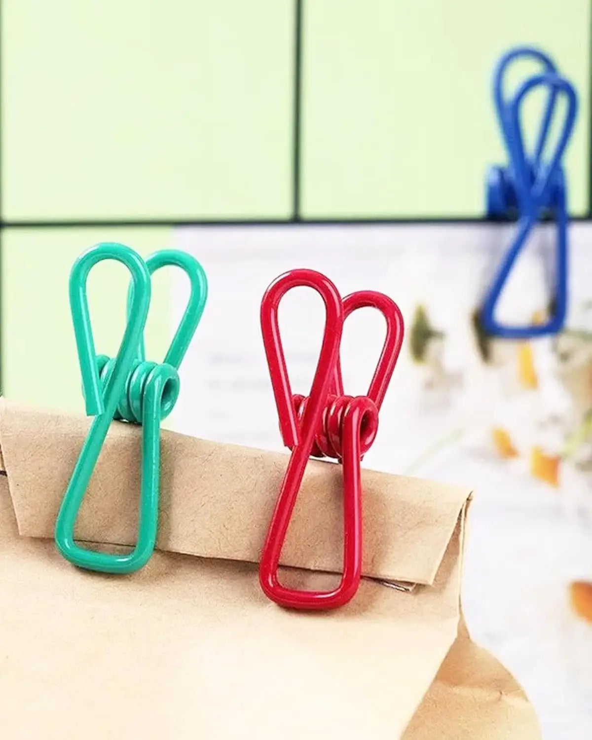 Multipurpose 2 in Chip Bag Clips 10 Pack Metal Clips for Kitchen Food Storage, Laundry Hanging, Bag Chip Bag Sealing