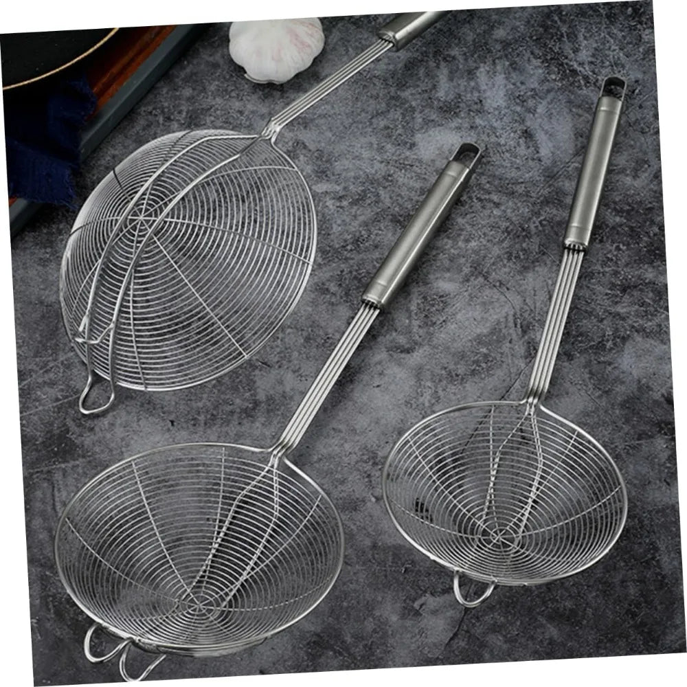 Large Stainless Steel Slotted Spoon with Hook Multi-Purpose Kitchen Strainer for Pasta and Fried Foods for Cooking and Frying