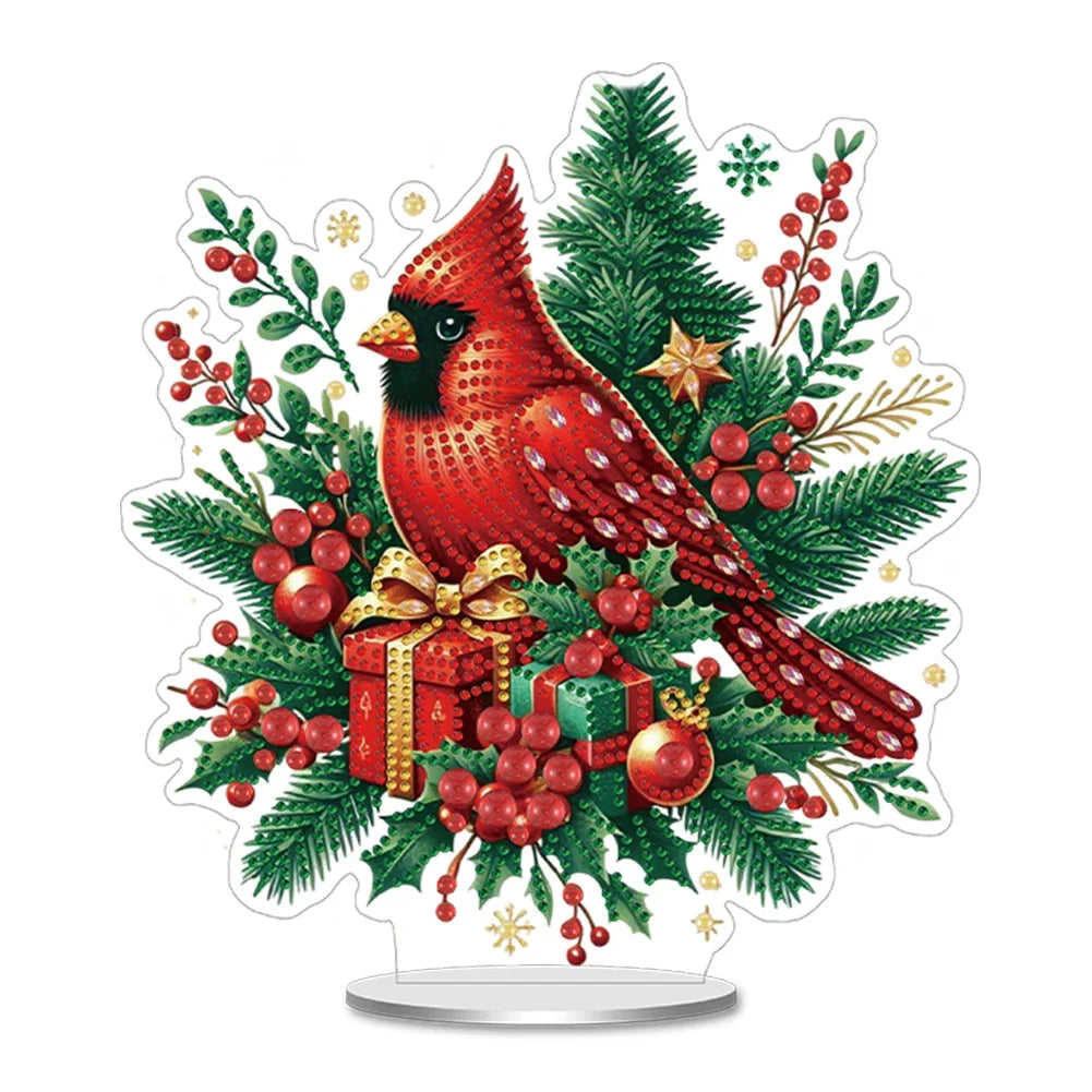 Christmas Special Shaped Desktop Diamond Art Kits Acrylic Diamond Painting Desktop Ornaments Kit for Home Office Desktop Decor