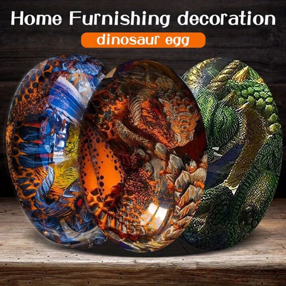 Crystal Transparent Resin Statue Dragon Egg Lava Dinosaur Souvenir Decor Gift