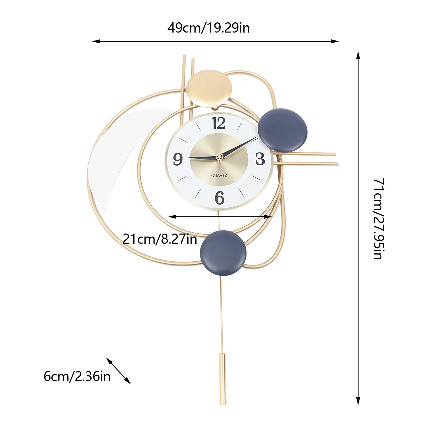 Inspired Modern Wall Clock for Living Room Home and Office Nordic Metal Hanging Clocks 3D Mute Design Art Decor Free Shipping