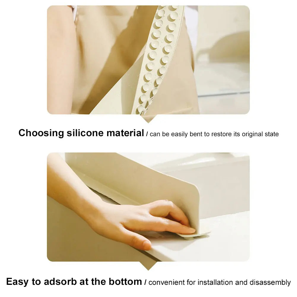 Silicone Water Splash Guard Washing Basin Anti-splash Stopper Splash Protector for Kitchen Island and Bathroom