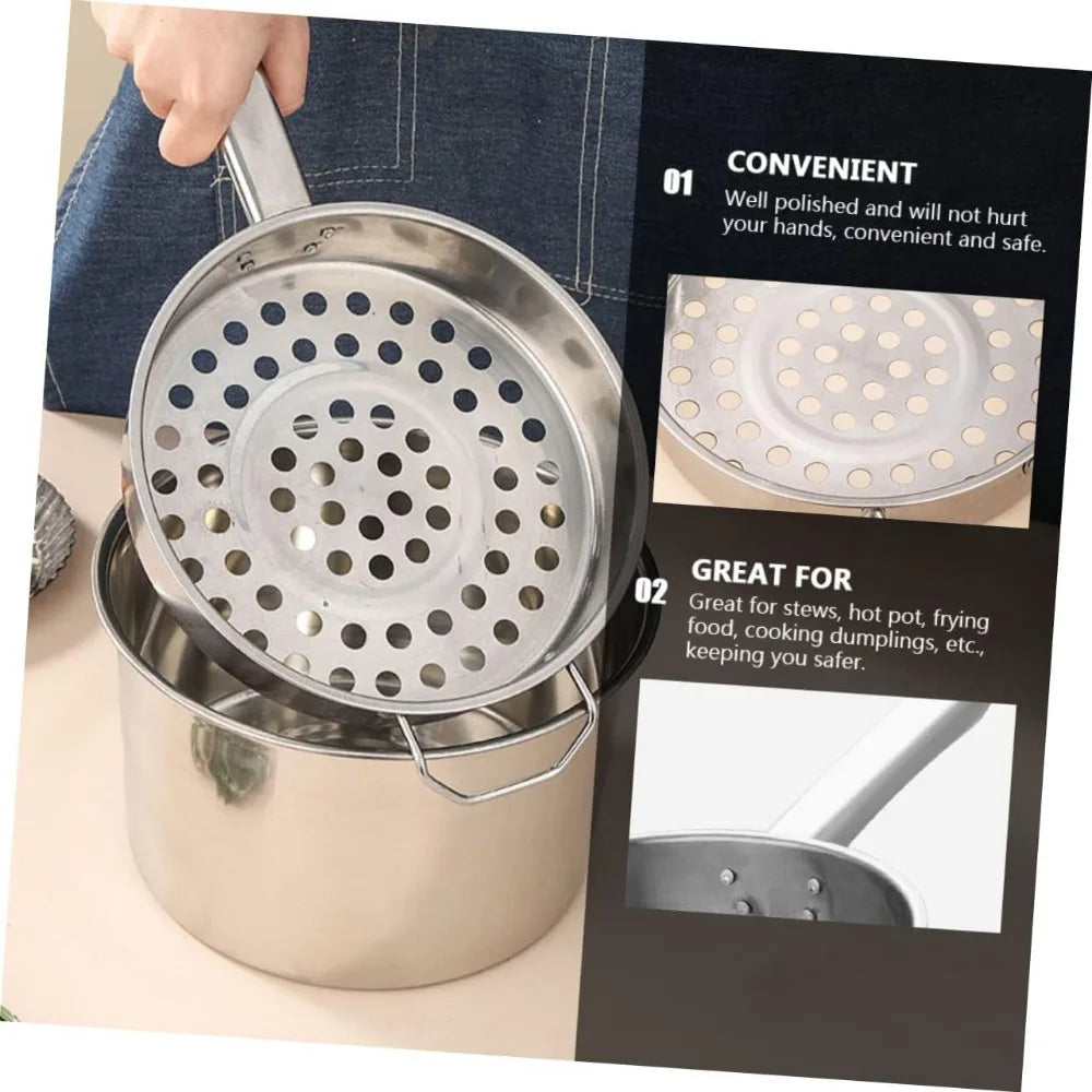 Cool Shrimp Colander Stainless Steel Ladle Easy Clean Scratch-resistant Kitchen Strainer
